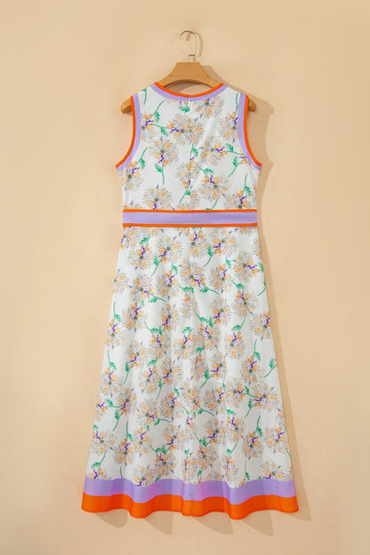Daphne Belted Sleeveless Maxi Dress - Hello Beautiful BoutiqueFloral DressesThreaded Pear
