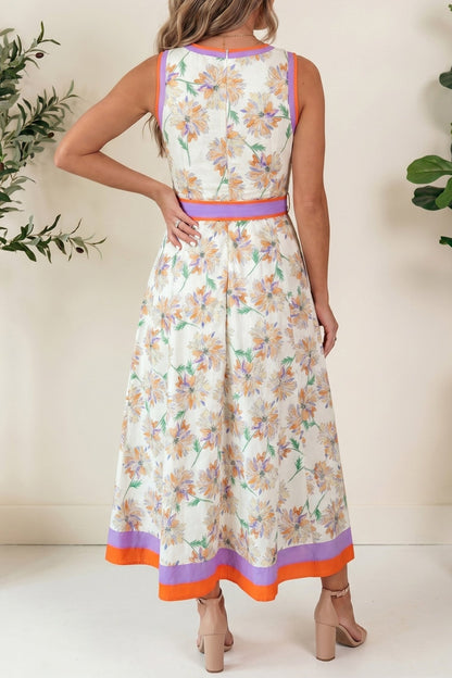 Daphne Belted Sleeveless Maxi Dress - Hello Beautiful BoutiqueFloral DressesThreaded Pear