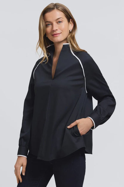 Daphne Contrast Piping Top - Hello Beautiful BoutiqueTopFoxcroft