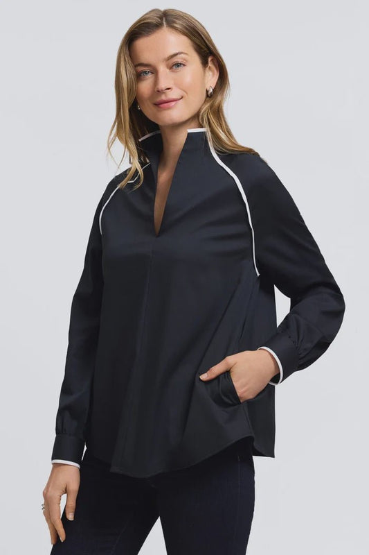 Daphne Contrast Piping Top - Hello Beautiful BoutiqueTopFoxcroft
