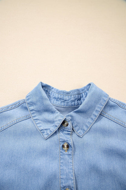 Daphne High Low Chambray Shirt - Hello Beautiful BoutiqueBlouses & ShirtsThreaded Pear