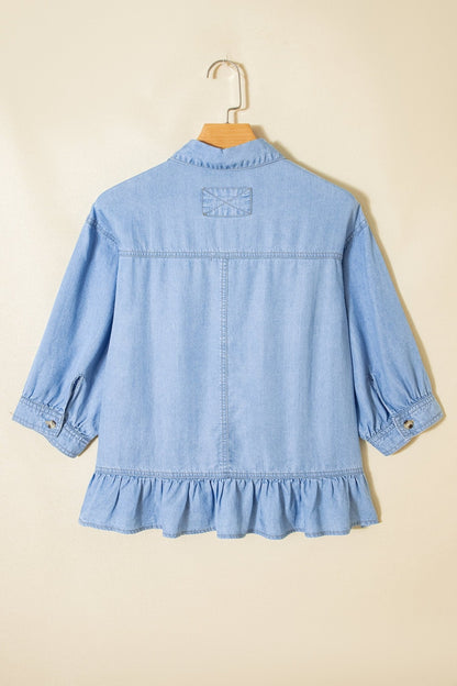Daphne High Low Chambray Shirt - Hello Beautiful BoutiqueBlouses & ShirtsThreaded Pear