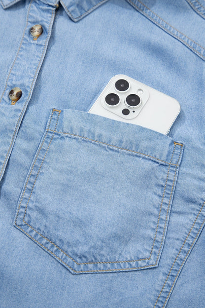 Daphne High Low Chambray Shirt - Hello Beautiful BoutiqueBlouses & ShirtsThreaded Pear