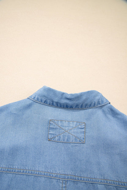 Daphne High Low Chambray Shirt - Hello Beautiful BoutiqueBlouses & ShirtsThreaded Pear