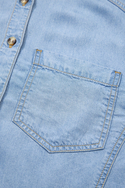 Daphne High Low Chambray Shirt - Hello Beautiful BoutiqueBlouses & ShirtsThreaded Pear
