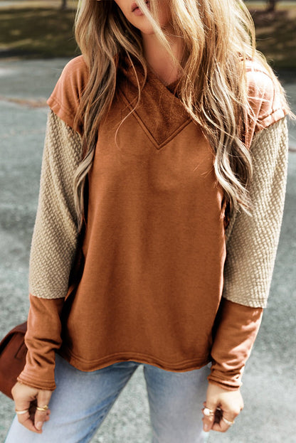 Daphne Sleeves Patchwork Colorblock Hoodie - Hello Beautiful Boutique20% OFFThreaded Pear