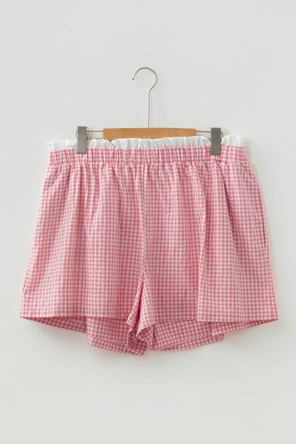 Daphne Trim Plaid Print PLUS Shorts - Hello Beautiful BoutiquePlus Size BottomsThreaded Pear