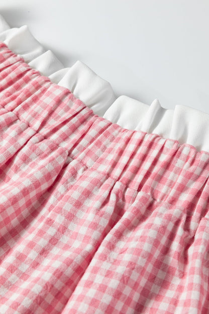 Daphne Trim Plaid Print PLUS Shorts - Hello Beautiful BoutiquePlus Size BottomsThreaded Pear
