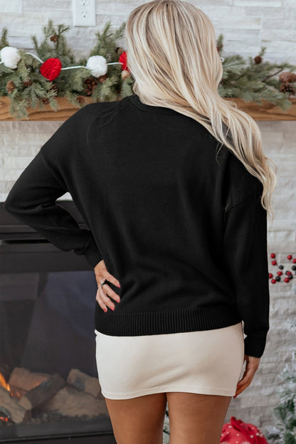 Darcy Christmas Drop Shoulder Sweater - Hello Beautiful BoutiqueSweatersThreaded Pear