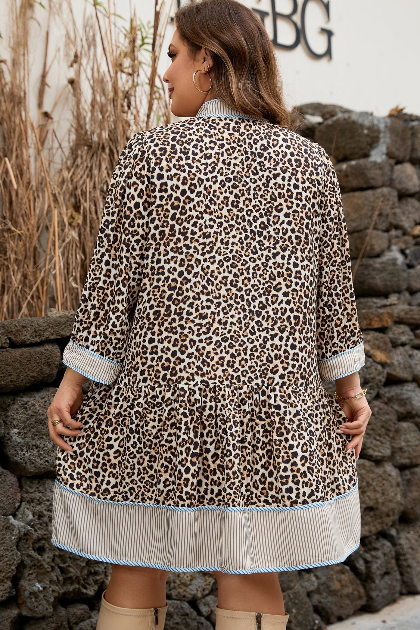 Davina Long Sleeve Mini PLUS Dress - Hello Beautiful BoutiquePlus Size Mini DressesThreaded Pear