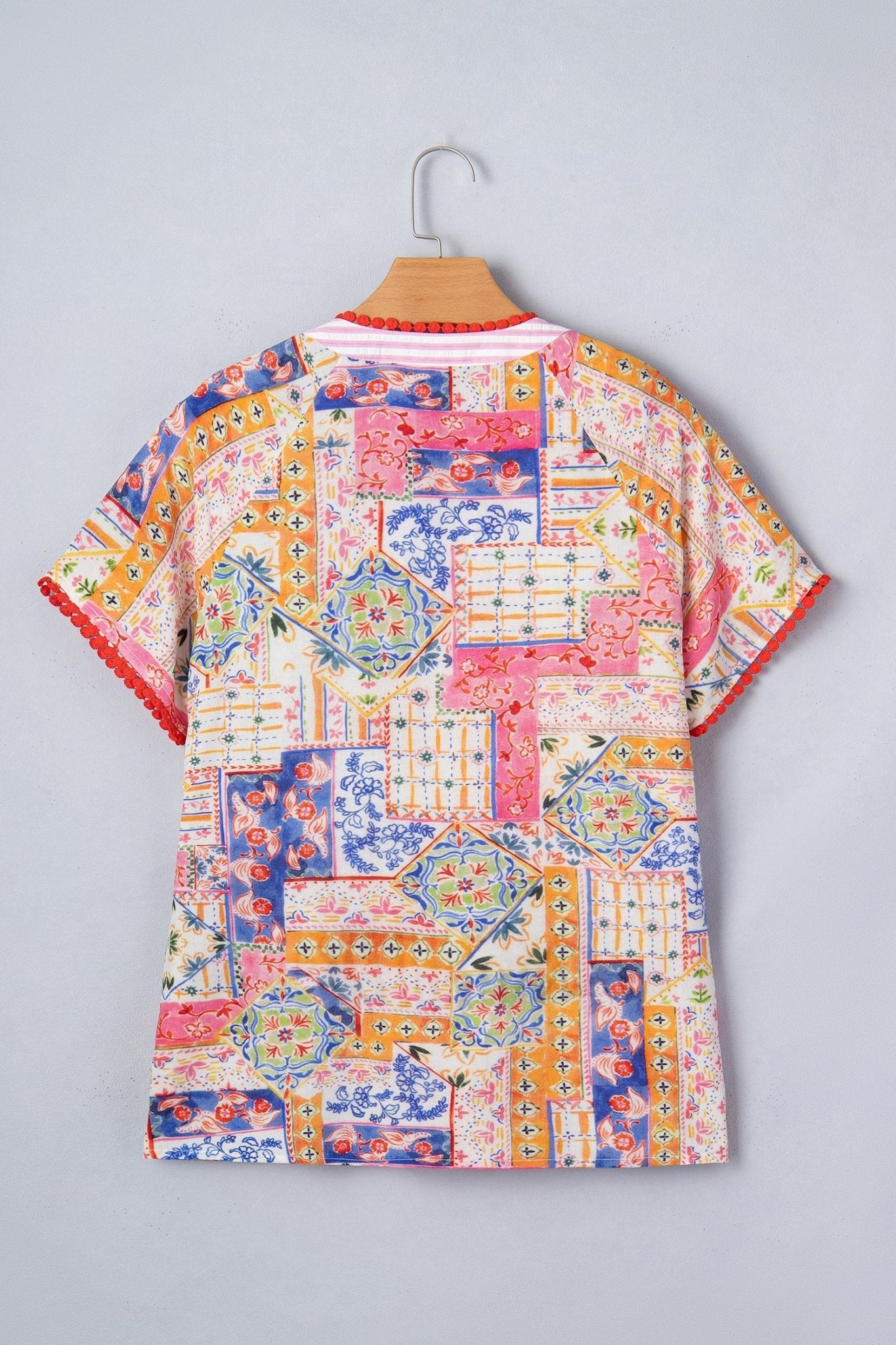 Deborah Print Short Sleeve Blouse - Hello Beautiful BoutiqueBlouses & ShirtsThreaded Pear