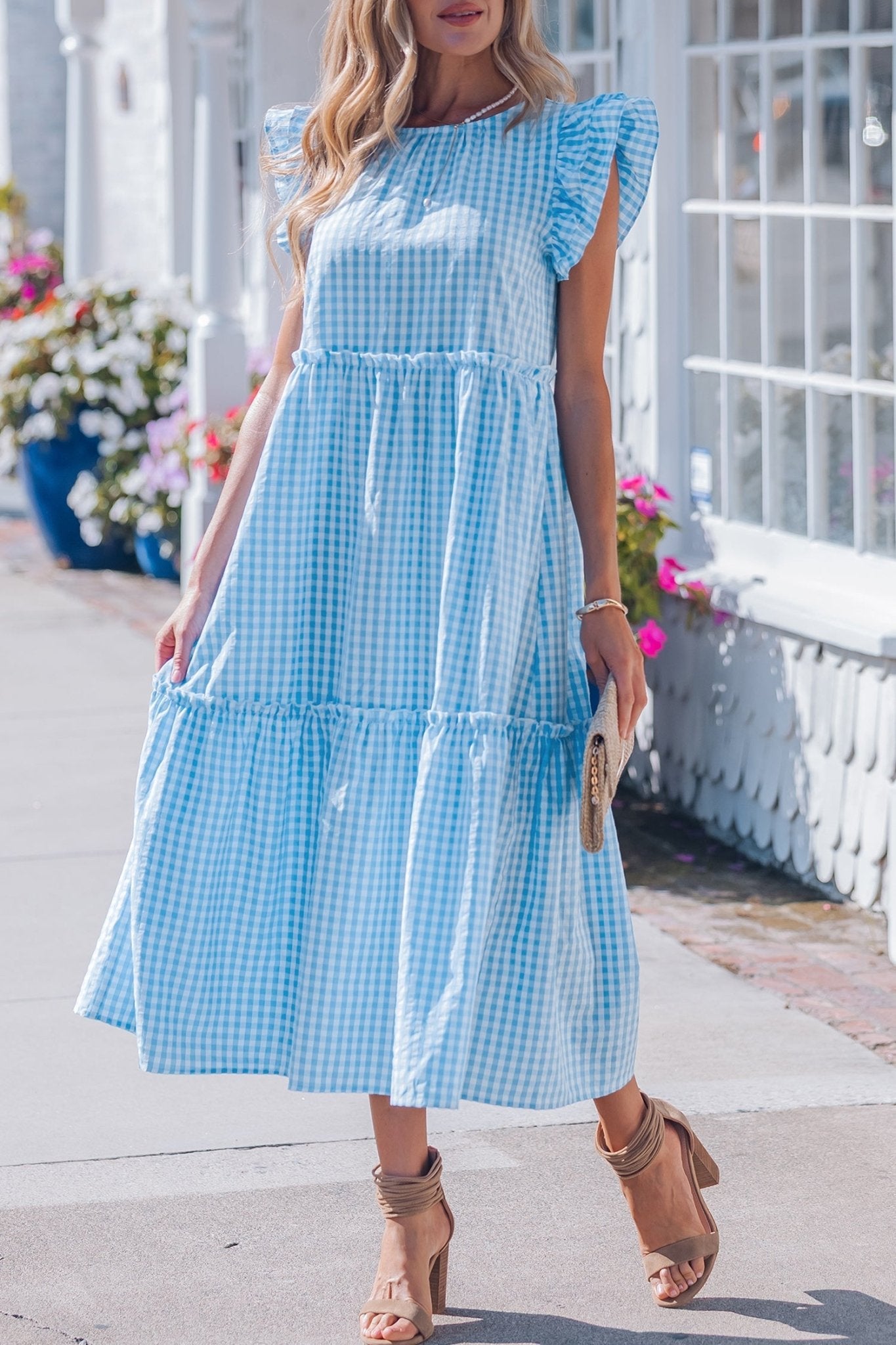 Deborah Sleeve Gingham Maxi Dress - Hello Beautiful BoutiqueMaxi DressesThreaded Pear