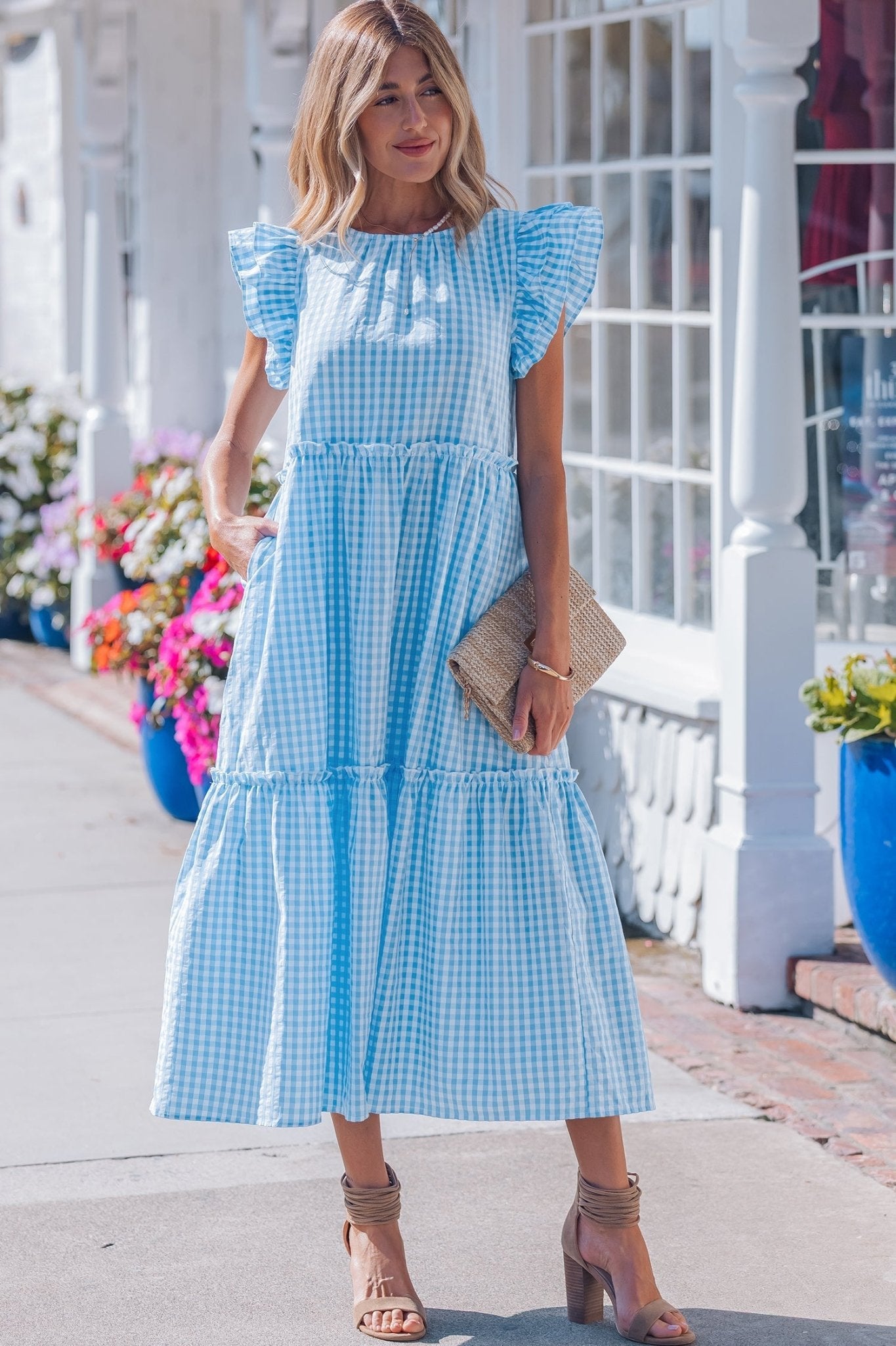 Deborah Sleeve Gingham Maxi Dress - Hello Beautiful BoutiqueMaxi DressesThreaded Pear