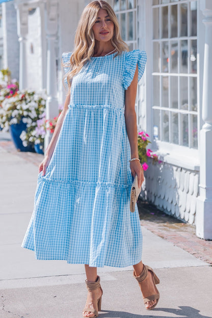 Deborah Sleeve Gingham Maxi Dress - Hello Beautiful BoutiqueMaxi DressesThreaded Pear