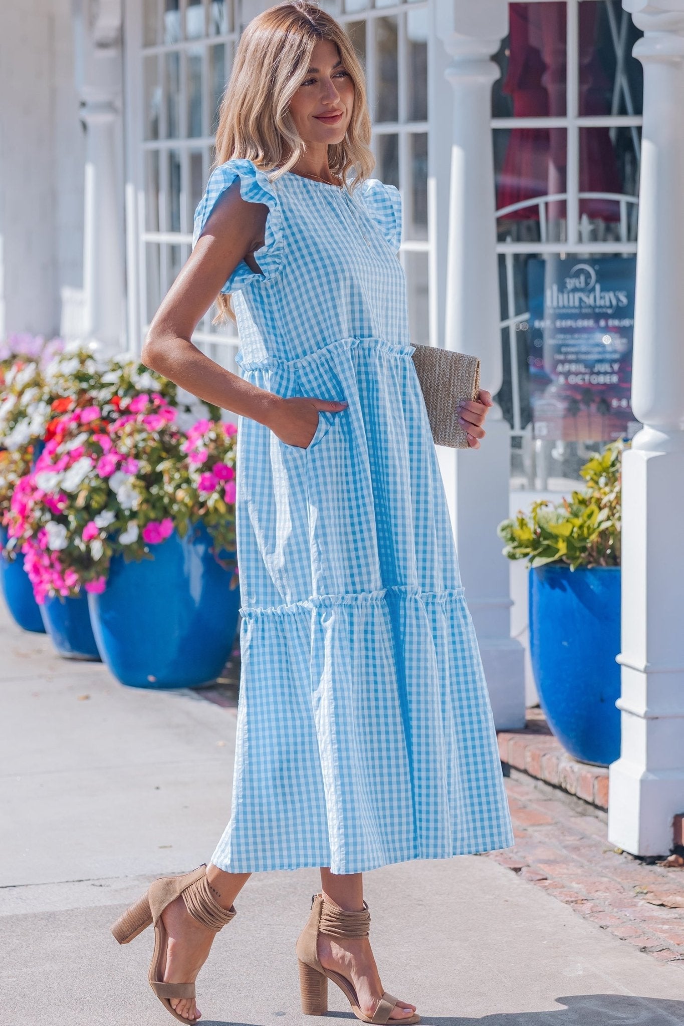 Deborah Sleeve Gingham Maxi Dress - Hello Beautiful BoutiqueMaxi DressesThreaded Pear