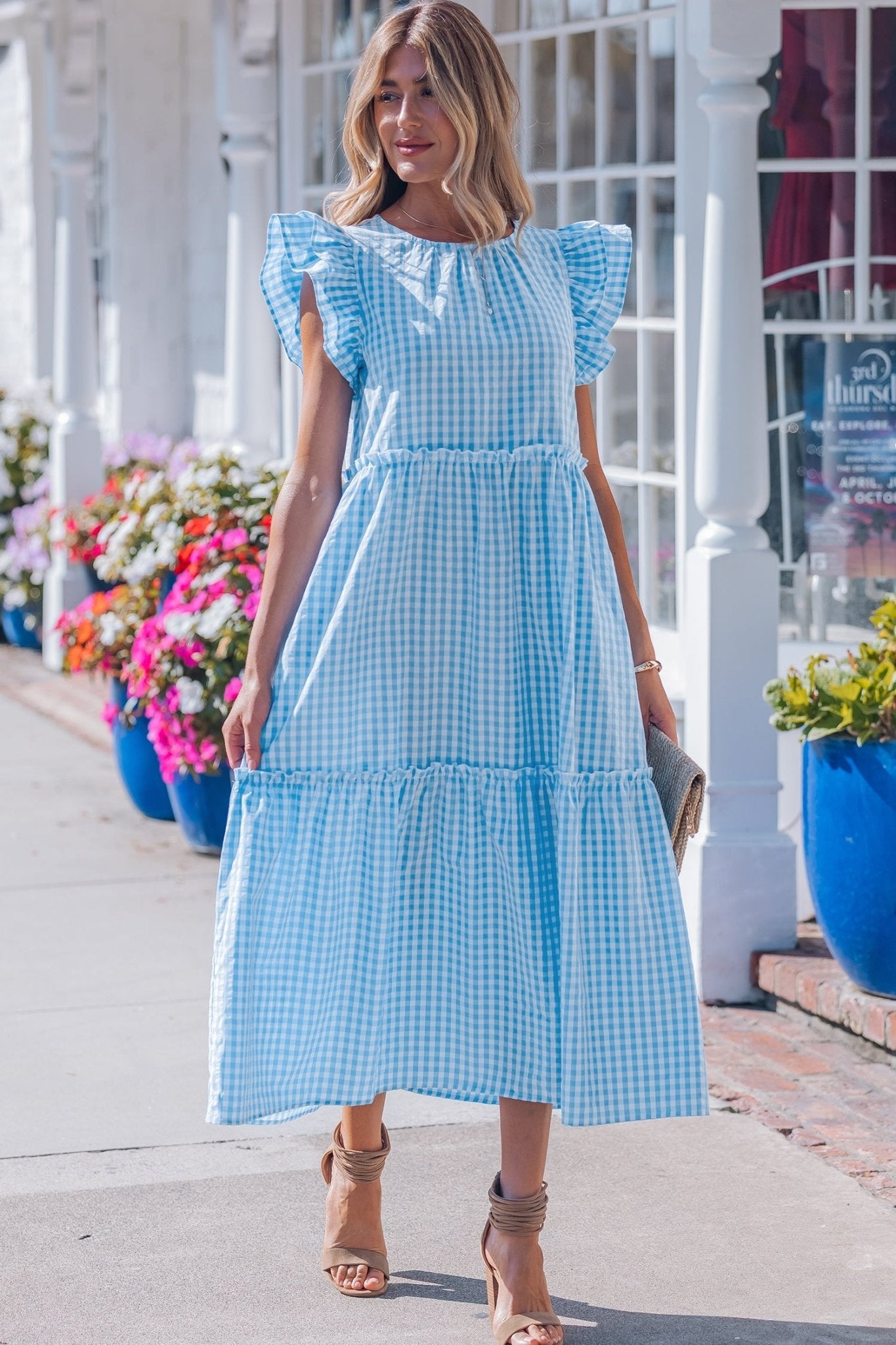 Deborah Sleeve Gingham Maxi Dress - Hello Beautiful BoutiqueMaxi DressesThreaded Pear