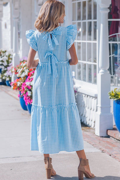 Deborah Sleeve Gingham Maxi Dress - Hello Beautiful BoutiqueMaxi DressesThreaded Pear