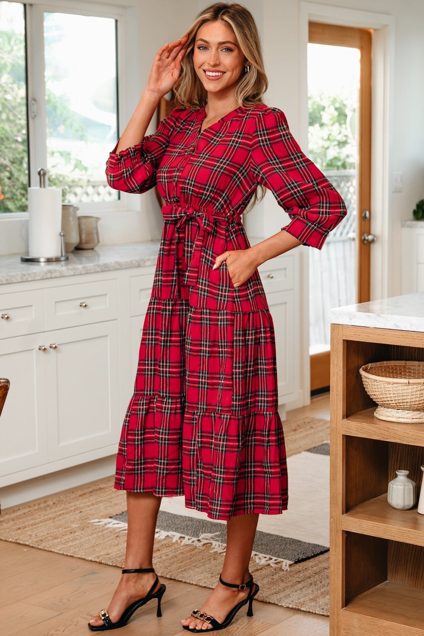 Della Ruffle Hem Long Dress - Hello Beautiful BoutiqueMaxi DressesThreaded Pear