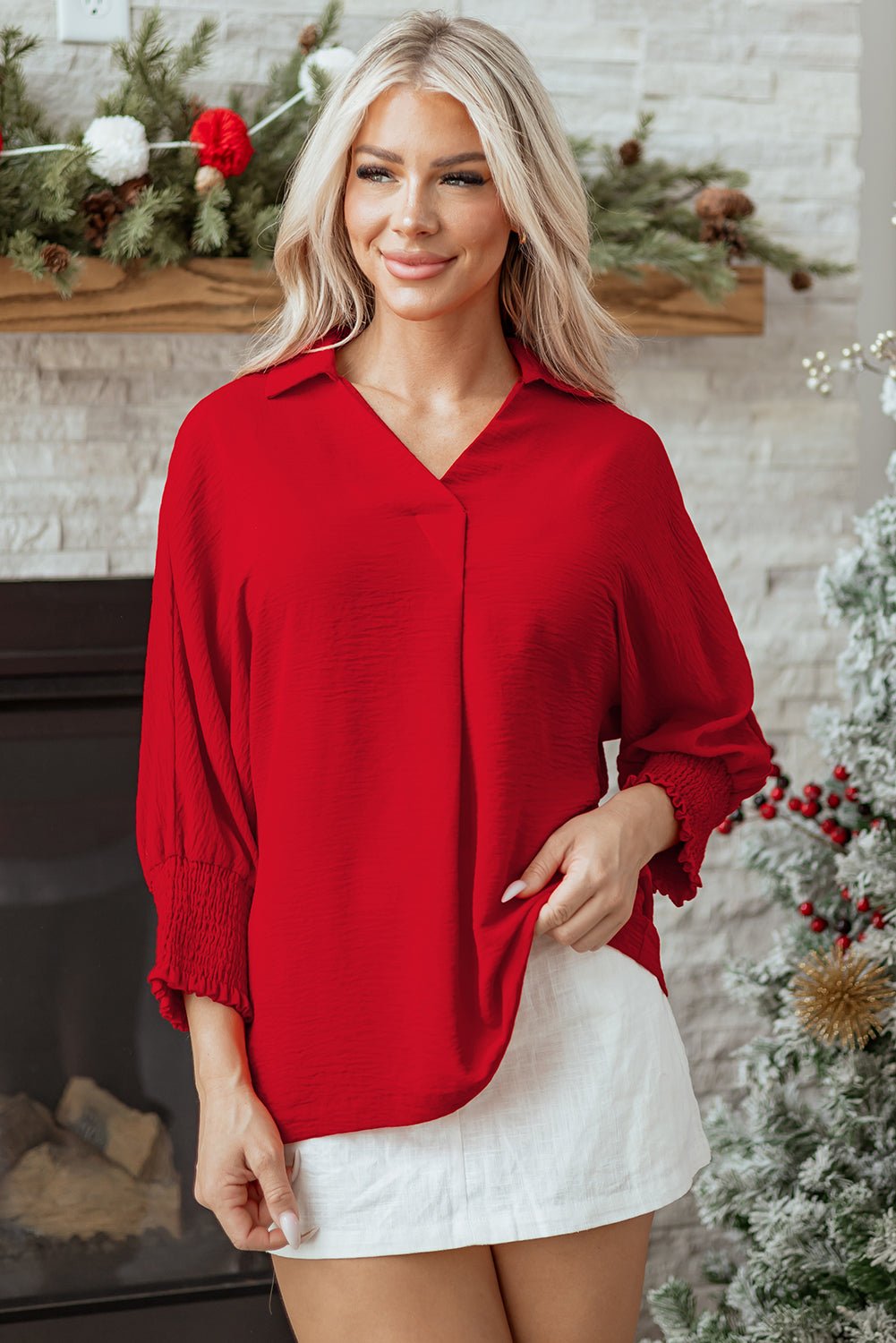 Della Sleeve Oversized Tunic Top - Hello Beautiful BoutiqueBlouses & ShirtsThreaded Pear