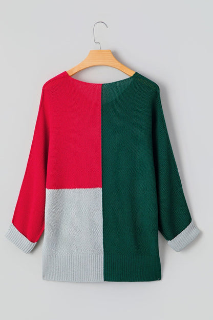 Demi Block Knit Loose Sweater - Hello Beautiful BoutiqueSweatersThreaded Pear