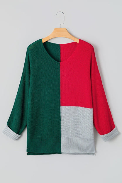 Demi Block Knit Loose Sweater - Hello Beautiful BoutiqueSweatersThreaded Pear