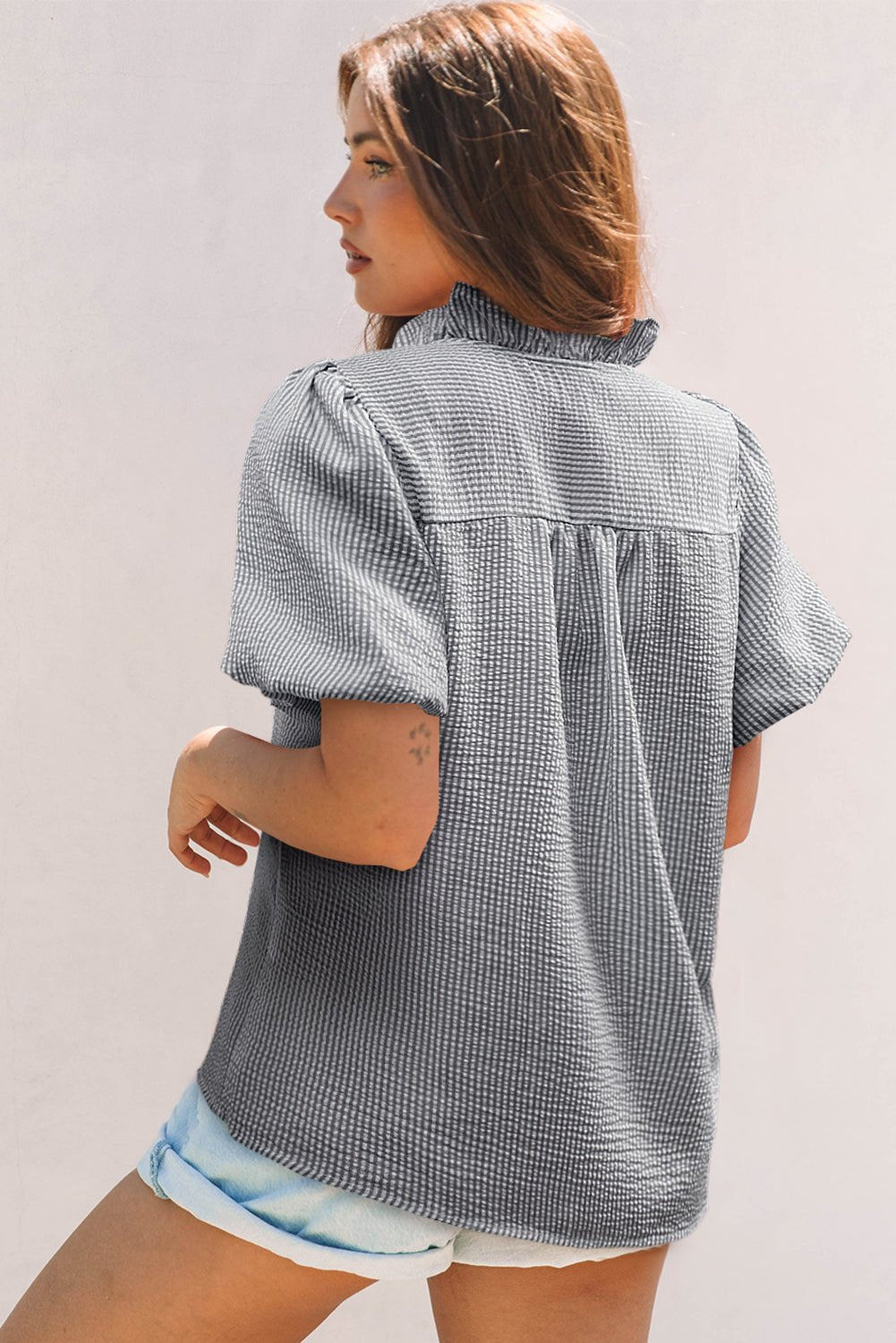 Demi Short Bubble Sleeve Shirt - Hello Beautiful BoutiqueBlouses & ShirtsThreaded Pear
