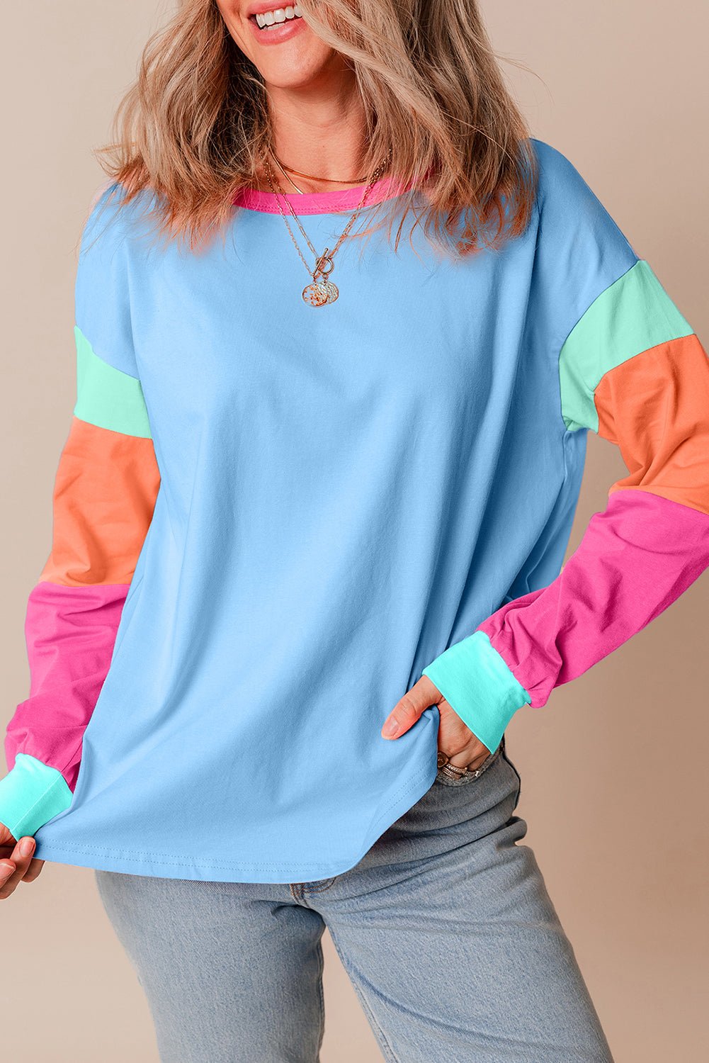 Denver Sleeve Loose top Long Sleeve Top - Hello Beautiful BoutiqueLong Sleeve TopsThreaded Pear