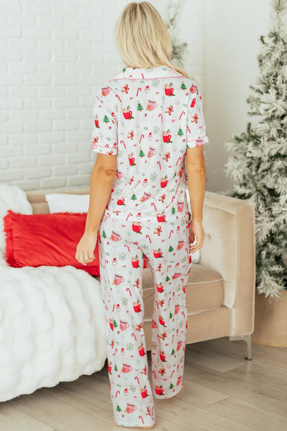 Destiny Print Short Sleeve PJ Set - Hello Beautiful BoutiqueSleepwearThreaded Pear