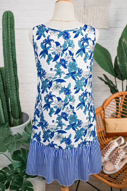 Dior Ruffle Hem Patchwork Dress - Hello Beautiful BoutiqueFloral DressesThreaded Pear
