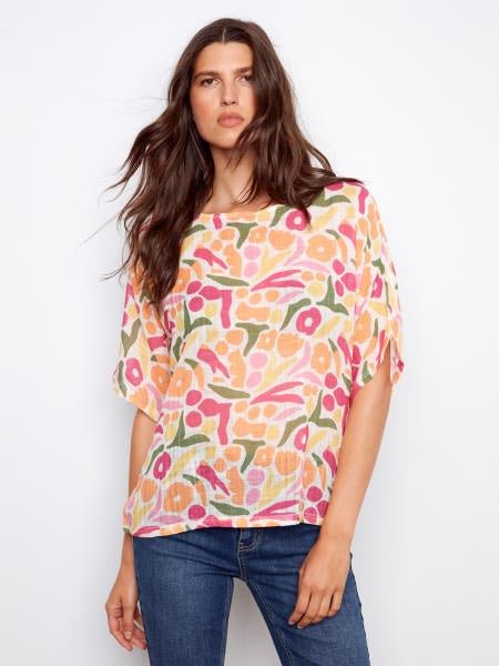 Dolman Cotton Blouse C4296 - Hello Beautiful BoutiqueTopCharlie B