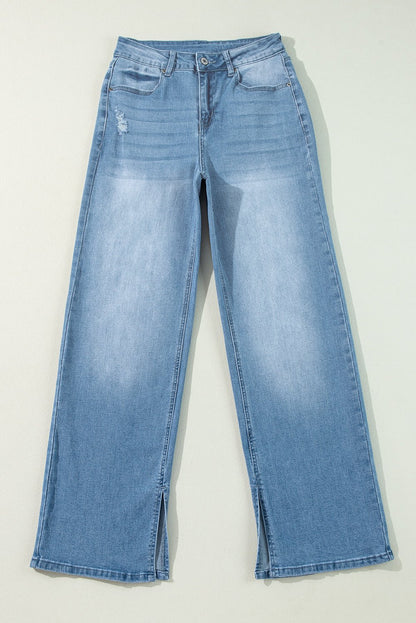 Dream Slit Leg Straight Jeans - Hello Beautiful BoutiqueJeansThreaded Pear