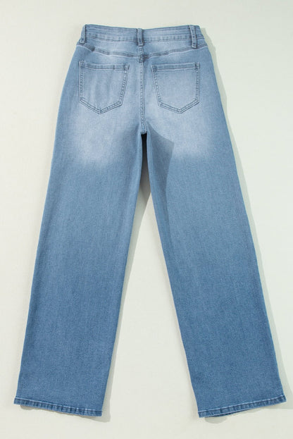 Dream Slit Leg Straight Jeans - Hello Beautiful BoutiqueJeansThreaded Pear