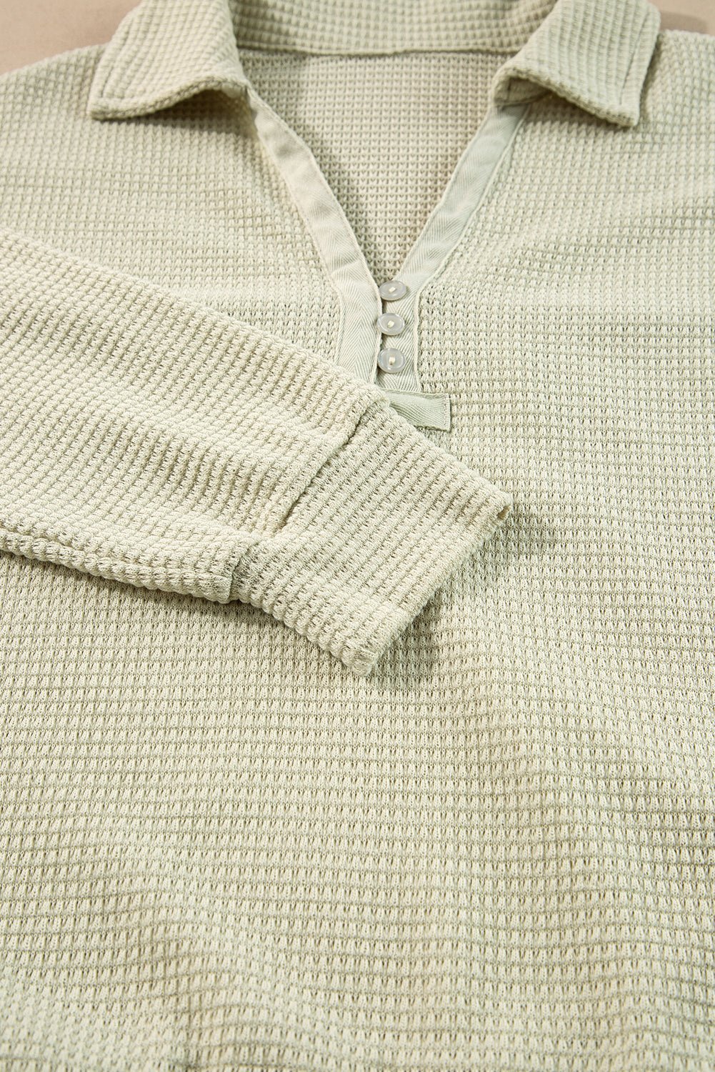 Dulce Parchment Textured Long Sleeve Lounge Set - Hello Beautiful Boutique15% OFFThreaded Pear