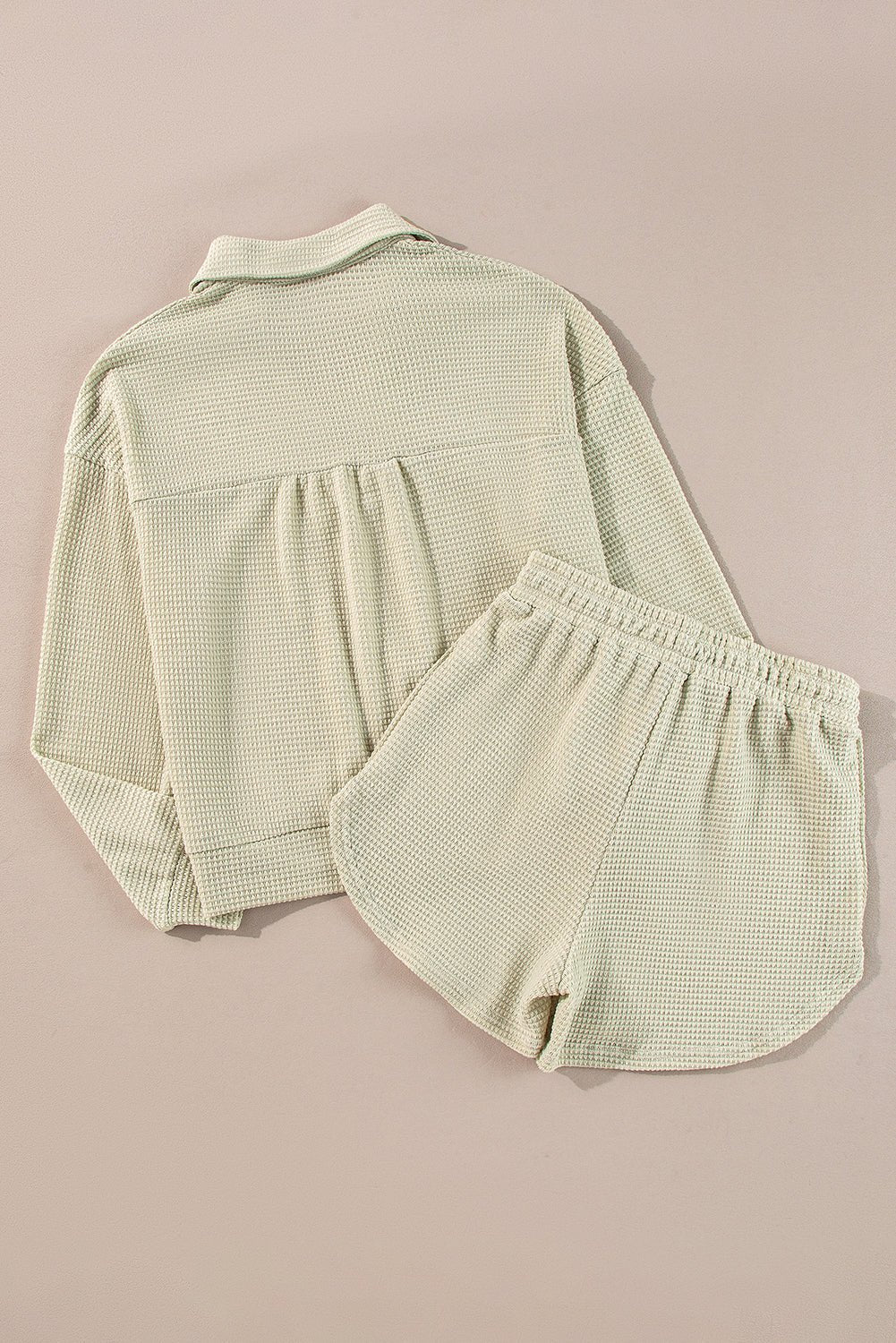 Dulce Parchment Textured Long Sleeve Lounge Set - Hello Beautiful Boutique15% OFFThreaded Pear