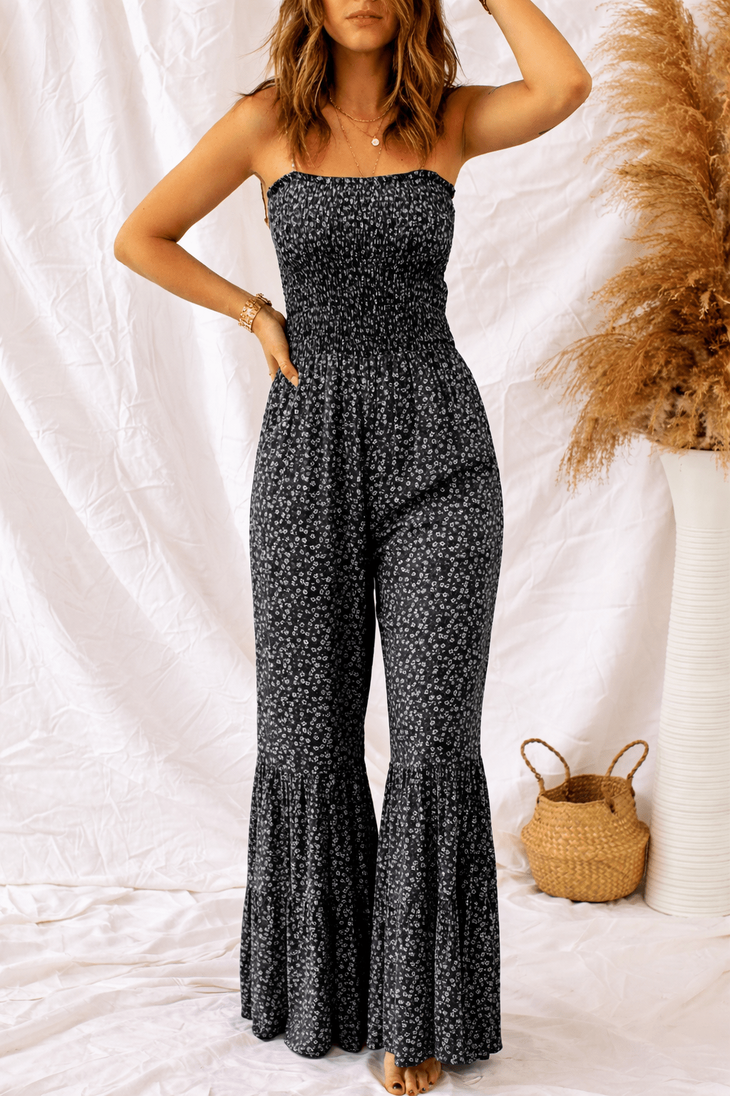 Dulce Wide Leg Floral Jumpsuit - Hello Beautiful BoutiqueJumpsuits & RompersThreaded Pear