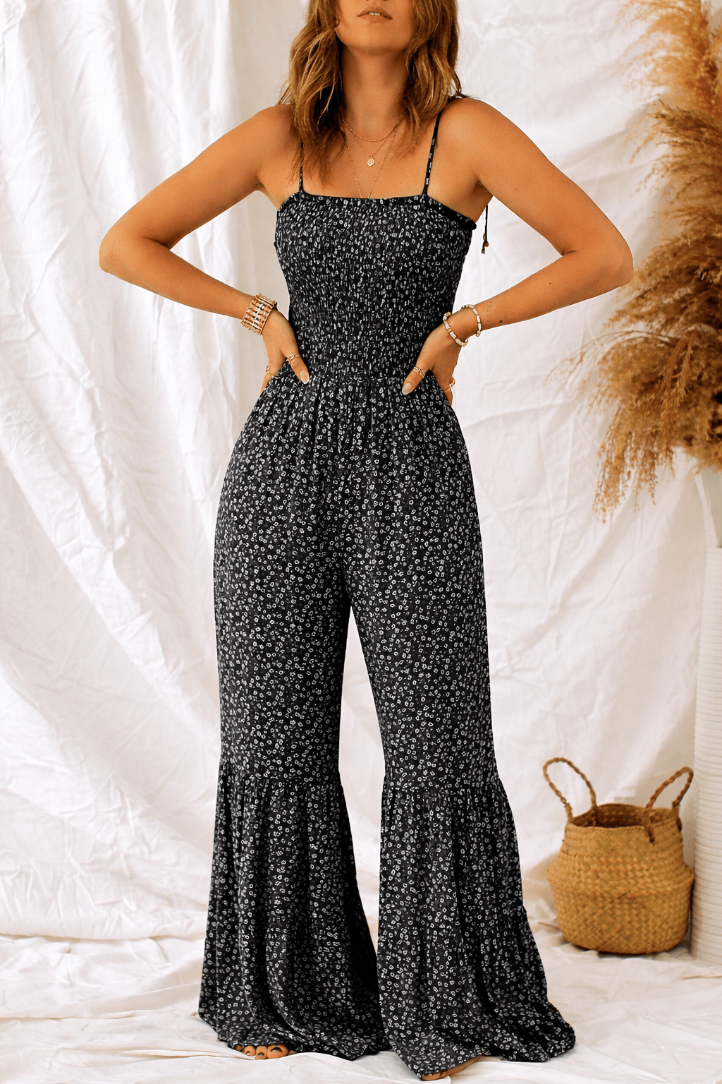 Dulce Wide Leg Floral Jumpsuit - Hello Beautiful BoutiqueJumpsuits & RompersThreaded Pear