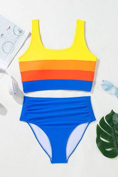 Dylan Colorblock Square Top - Hello Beautiful BoutiqueHigh Waisted SwimsuitThreaded Pear