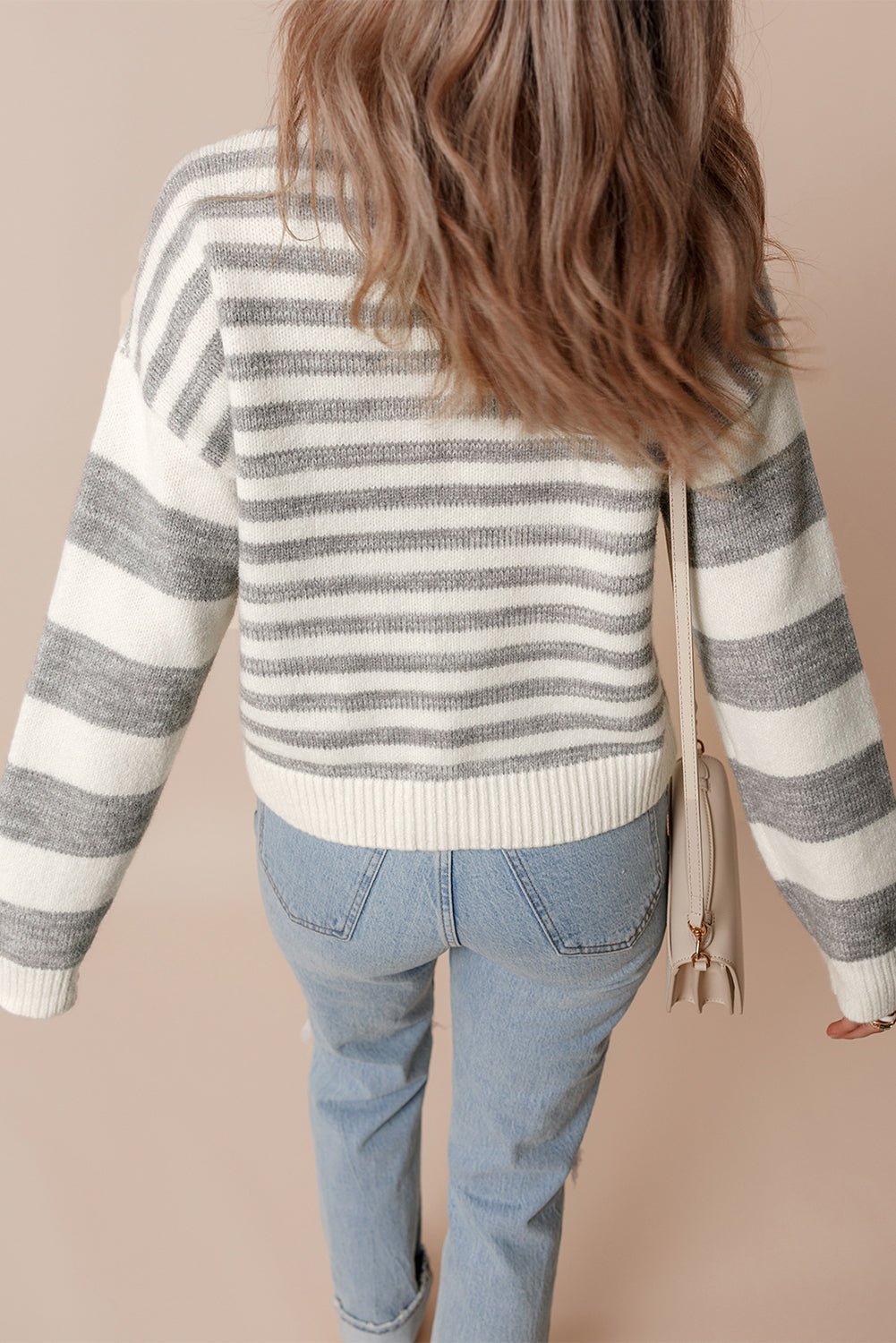 Dylan Stripe Drop Shoulder Sweater - Hello Beautiful BoutiqueSweatersThreaded Pear