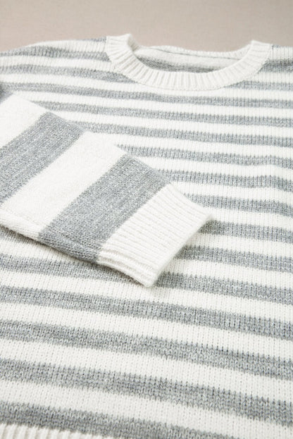 Dylan Stripe Drop Shoulder Sweater - Hello Beautiful BoutiqueSweatersThreaded Pear