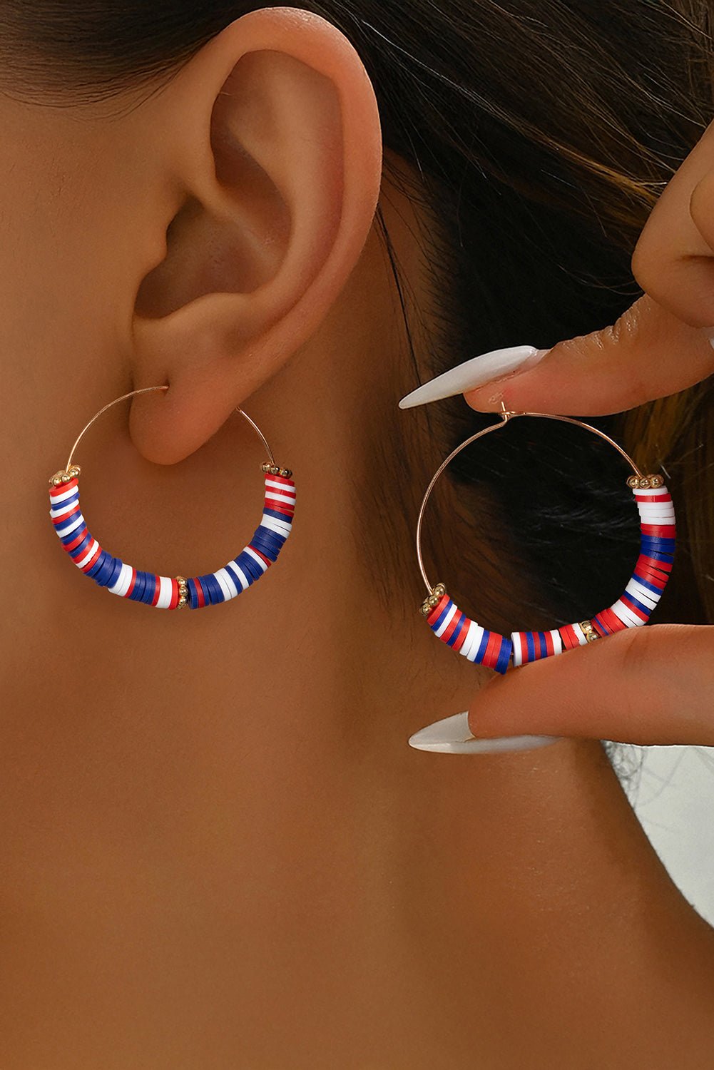 Eden Beaded Large Hoop Earrings - Hello Beautiful BoutiqueJewelryThreaded Pear
