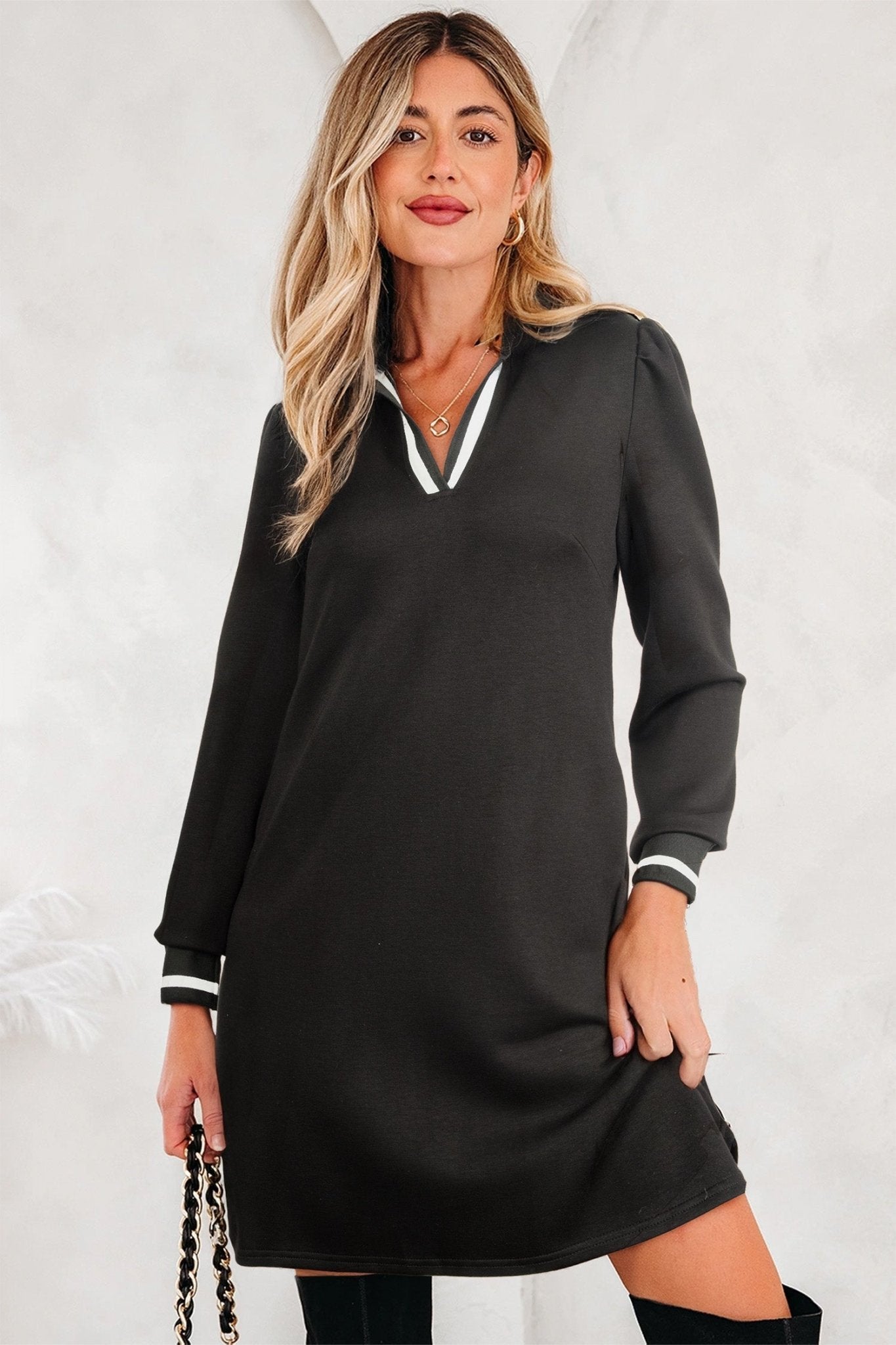 Edith Sleeve Shift Mini Dress - Hello Beautiful BoutiqueMini DressesThreaded Pear