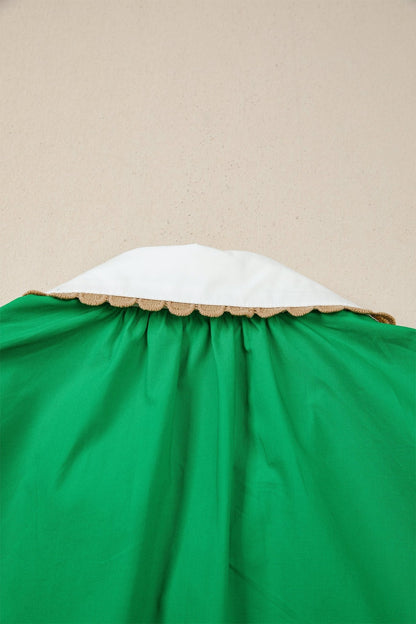 Eileen Collar Short Sleeve Blouse - Hello Beautiful BoutiqueBlouses & ShirtsThreaded Pear