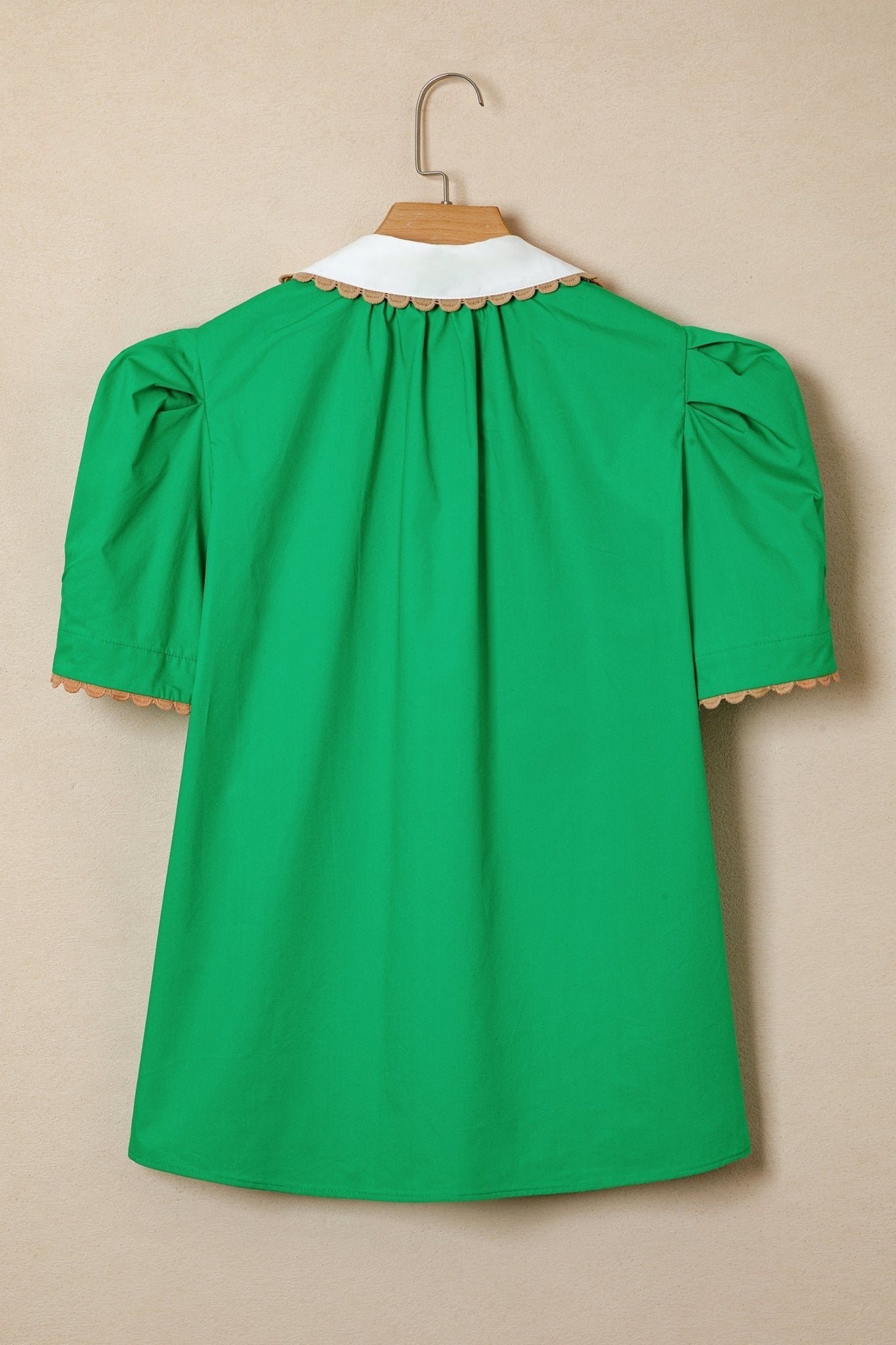 Eileen Collar Short Sleeve Blouse - Hello Beautiful BoutiqueBlouses & ShirtsThreaded Pear