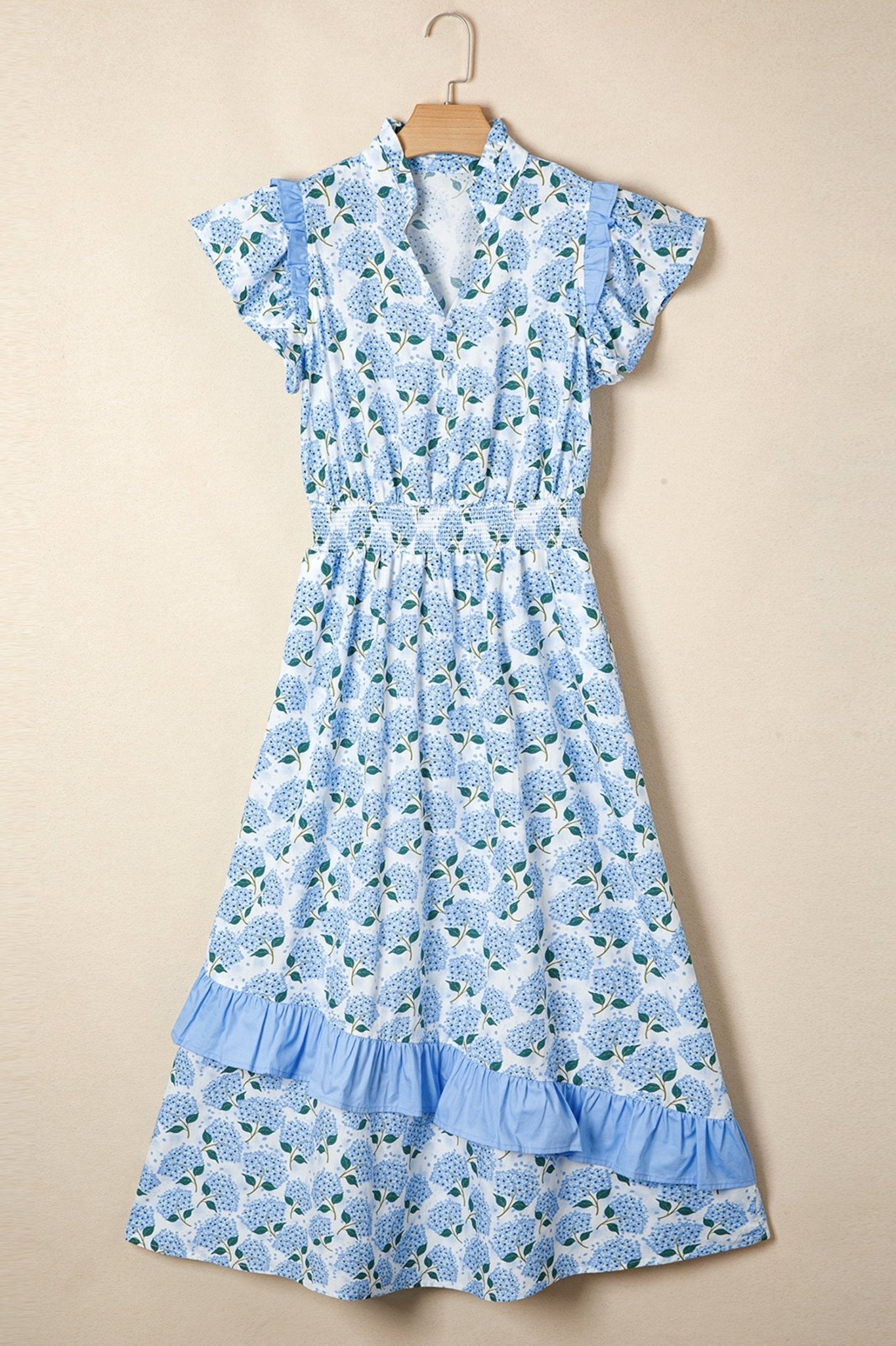 Eileen Flutter Sleeve Long Dress - Hello Beautiful BoutiqueMaxi DressesThreaded Pear