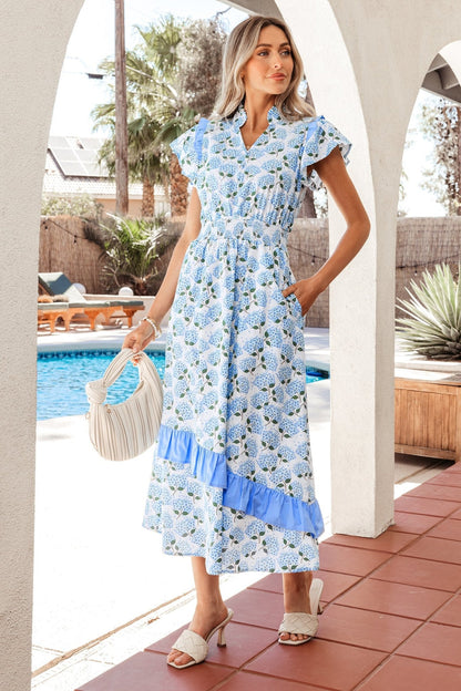 Eileen Flutter Sleeve Long Dress - Hello Beautiful BoutiqueMaxi DressesThreaded Pear
