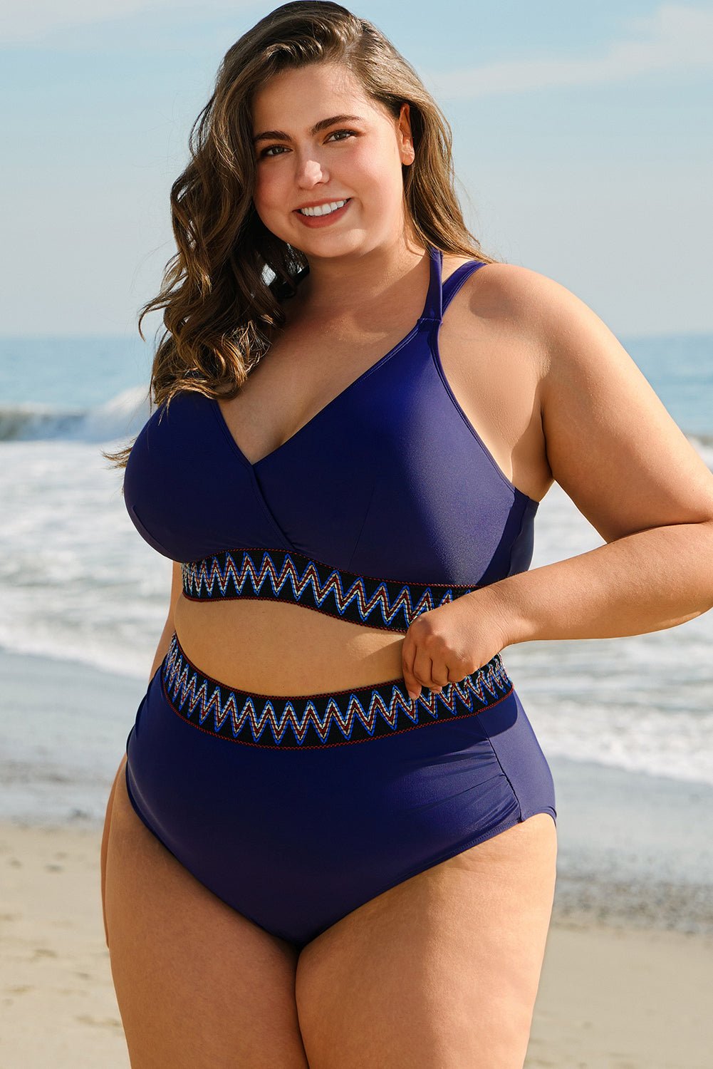 Eileen Knot High Waisted PLUS Bikini - Hello Beautiful BoutiquePlus Size SwimwearThreaded Pear