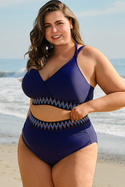 Eileen Knot High Waisted PLUS Bikini - Hello Beautiful BoutiquePlus Size SwimwearThreaded Pear
