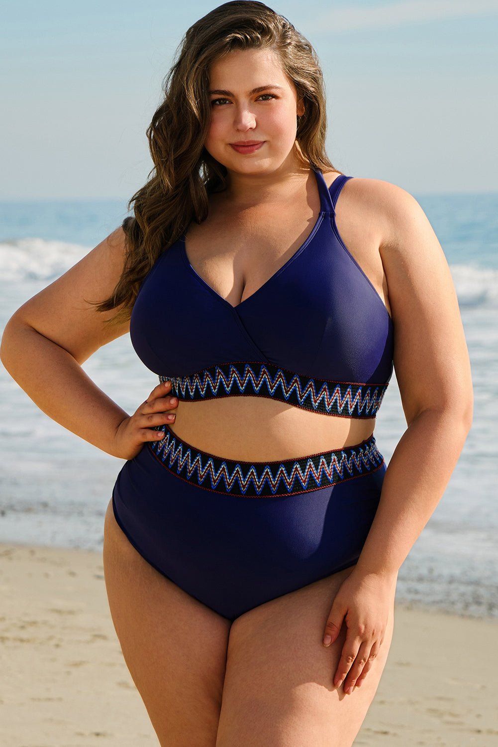 Eileen Knot High Waisted PLUS Bikini - Hello Beautiful BoutiquePlus Size SwimwearThreaded Pear
