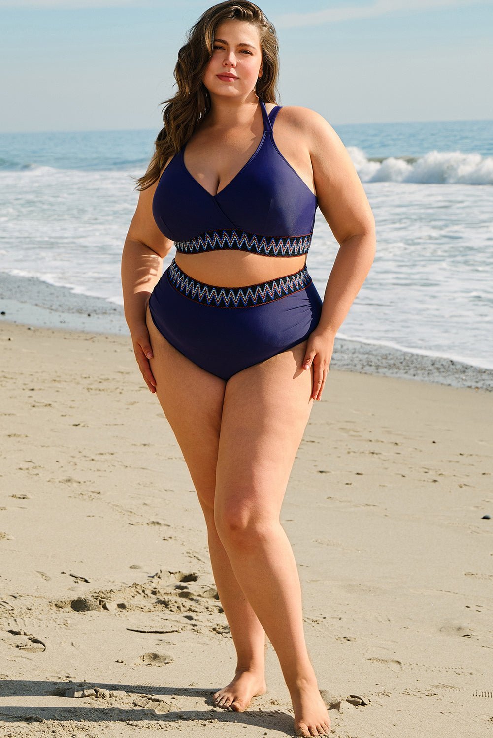 Eileen Knot High Waisted PLUS Bikini - Hello Beautiful BoutiquePlus Size SwimwearThreaded Pear