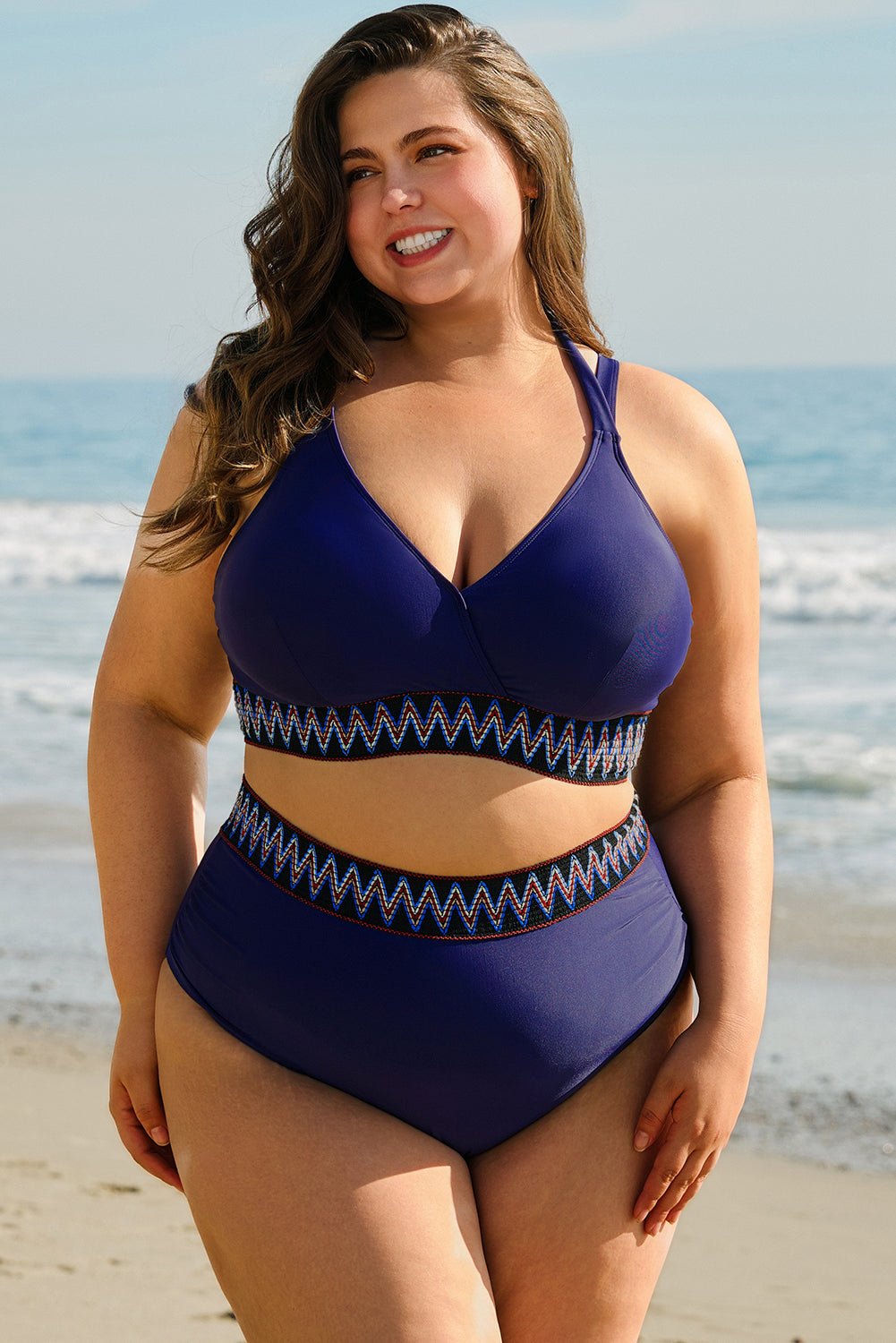 Eileen Knot High Waisted PLUS Bikini - Hello Beautiful BoutiquePlus Size SwimwearThreaded Pear